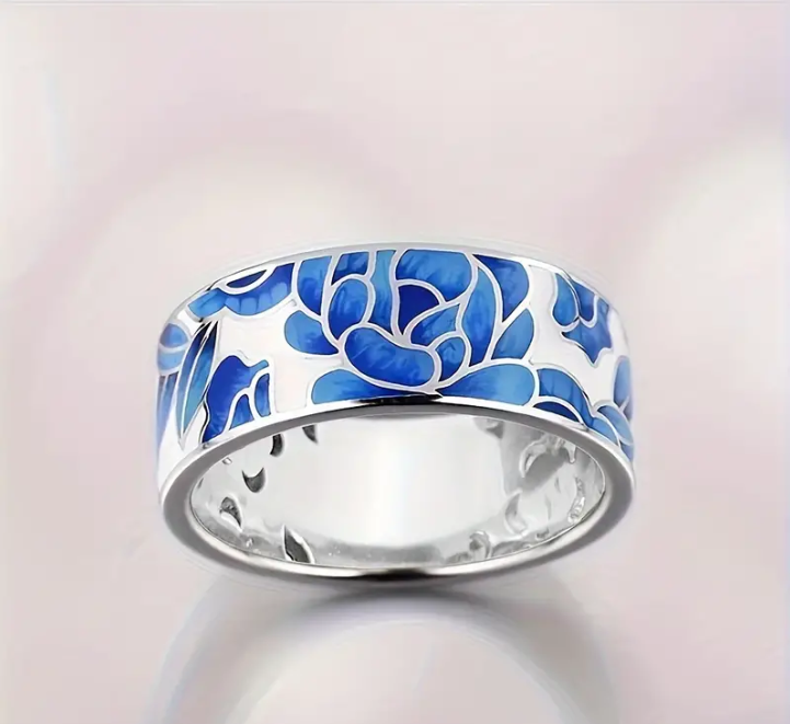 Vintage Floral Wide Band Ring
