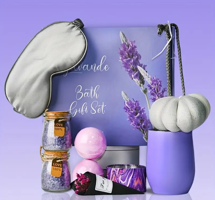 Purple Bath Salt Gift Box Set