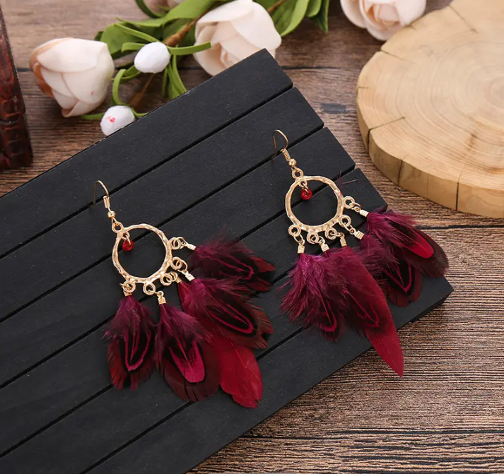 Boho Feather Earrings