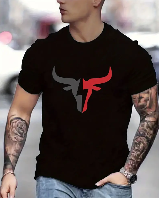Men&#39;s Bull Head Print T-Shirt