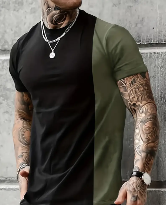 Men&#39;s Bold Patchwork Print T-Shirt
