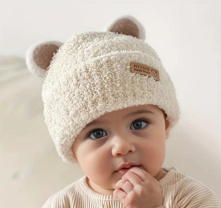 Adorable Bear Ears Baby Knit Cap
