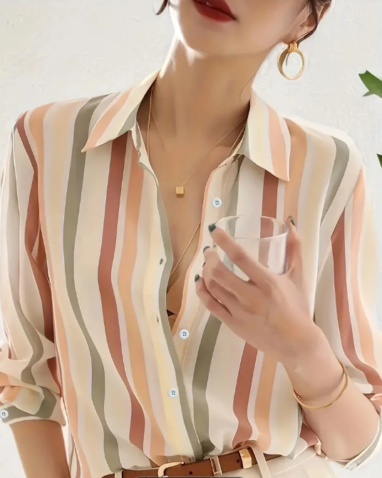 Color Block Button Front Shirt