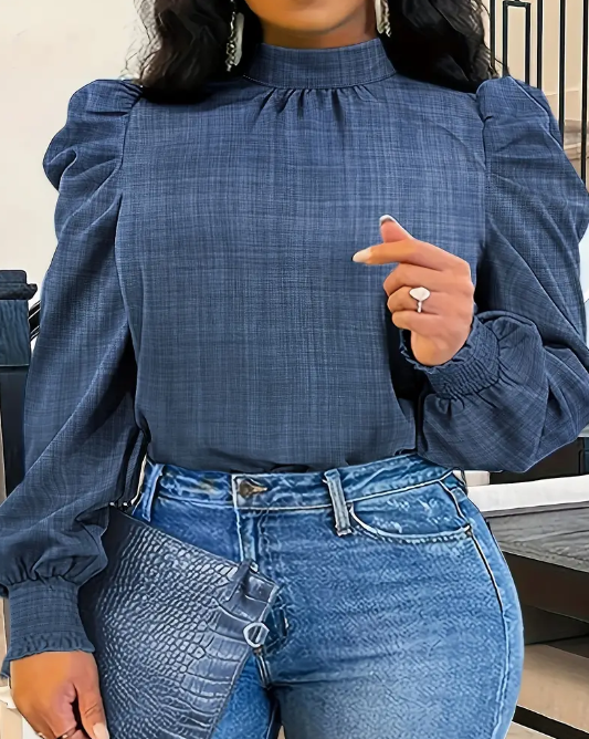 Curvelicious Elegant Frill Puff Sleeve Top