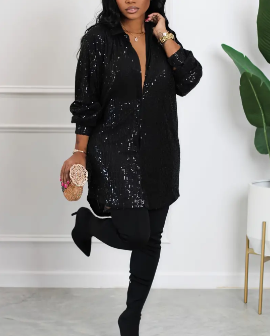 Curvelicious Stylish Lapel Shirt Dress