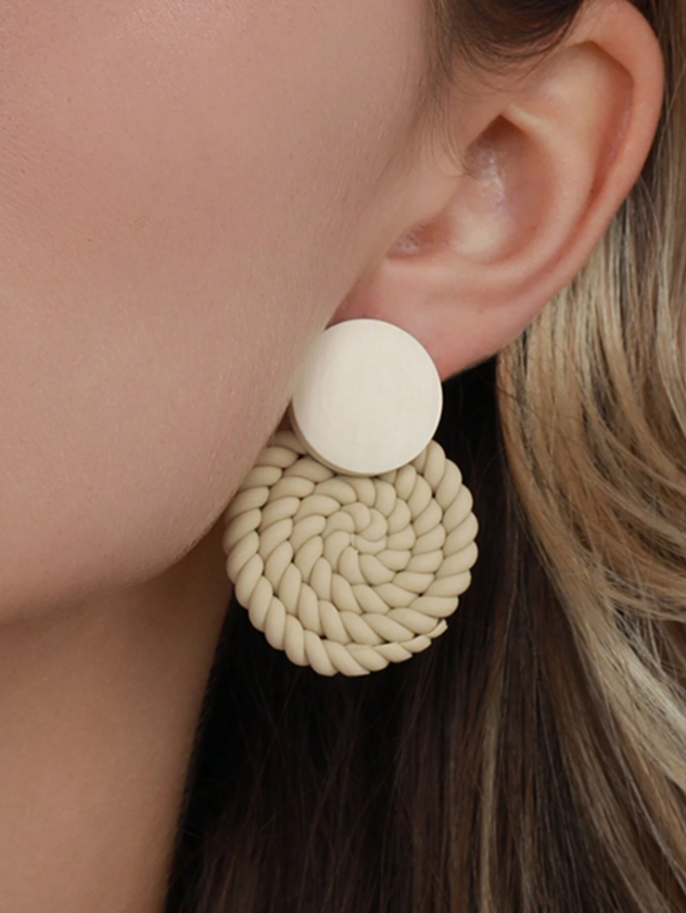 Boho Braided Detail Round Drop Earring
