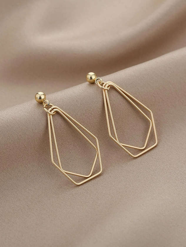 Hollow Out Geo Drop Earrings