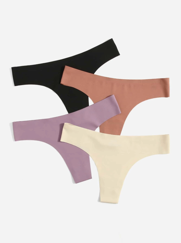 4-Pack Low Waist No-Show Thong