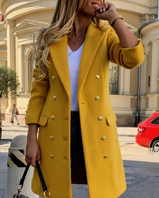 Double-breasted Notched Collar Coat