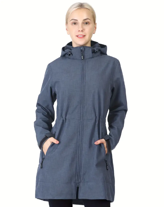 Softshell Long Jacket with detachable Hood