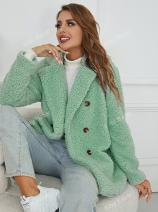 Double Button Teddy Coat