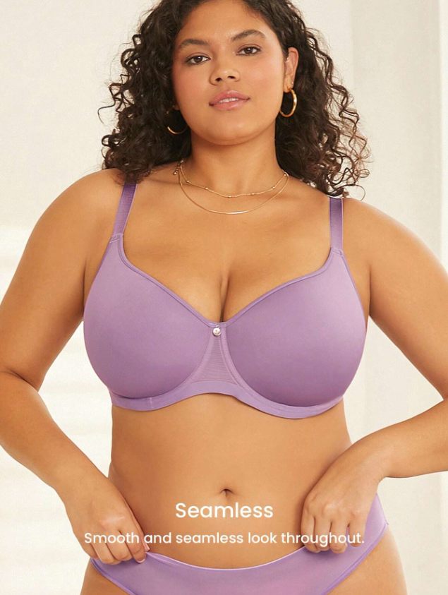 LUVLETTE Plus Dream Curve Air Full Coverage Airy Breathable Sheer Mesh Spacer Cup Bra