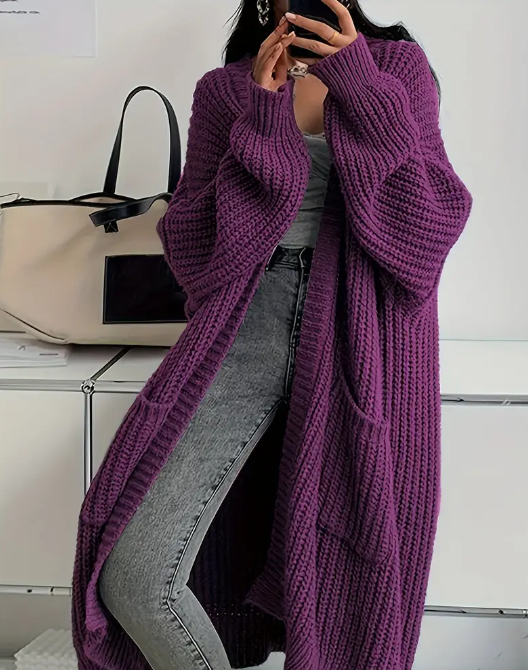 Open Front Knitted Cardigan