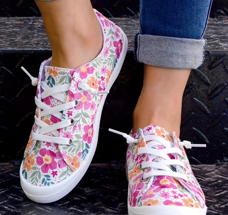 Colorful Floral Canvas Shoes