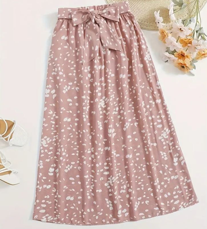 Dalmatian Print A Line Skirt - Pink