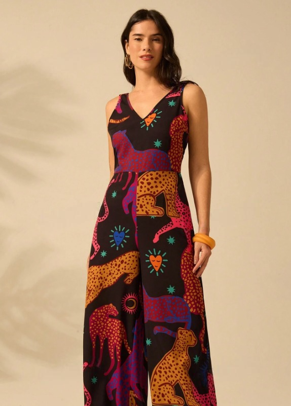 Tropical Leopard Print Jumpsuit