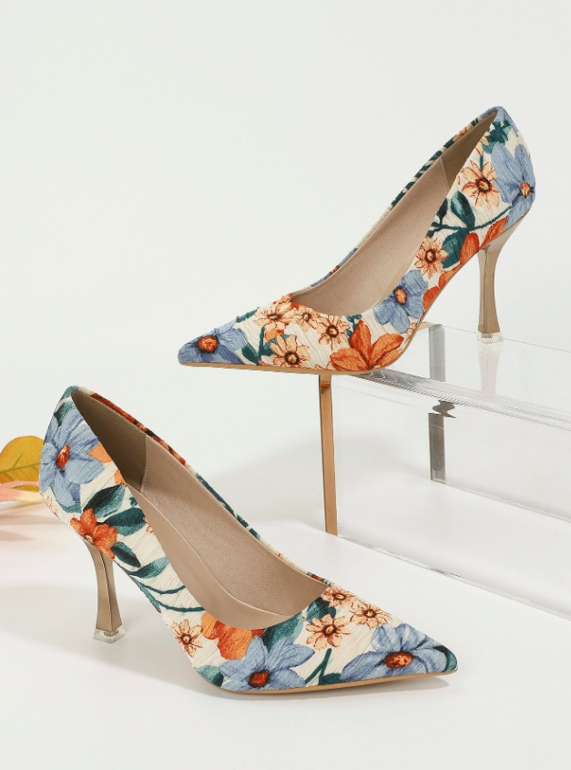 Floral Print Point Toe Stiletto