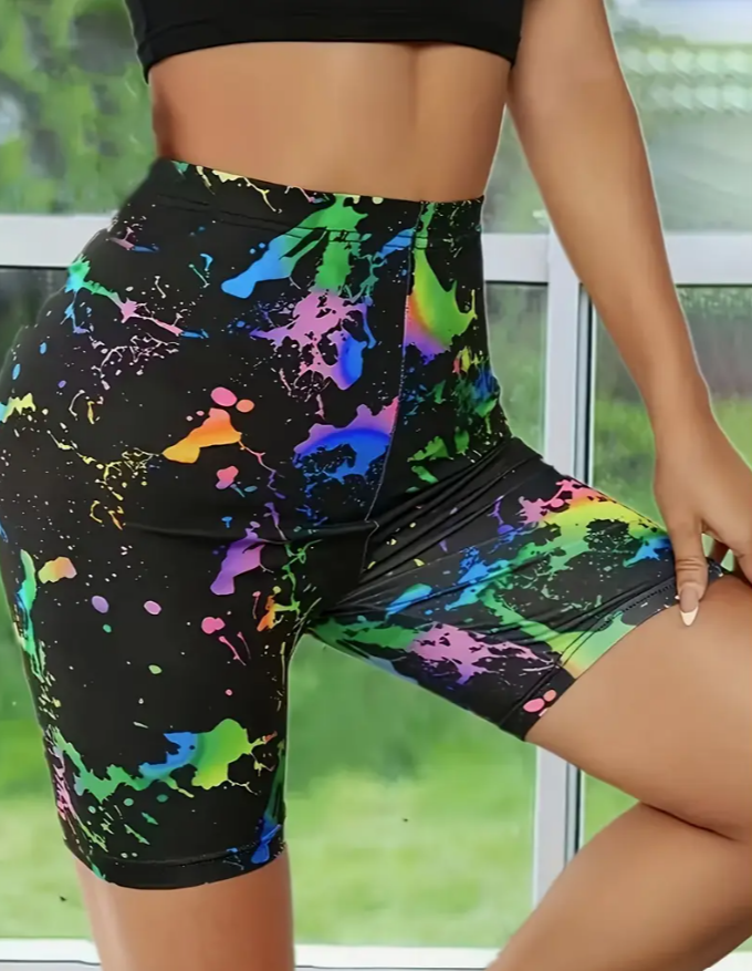 Colorful Print High Waist Leggings