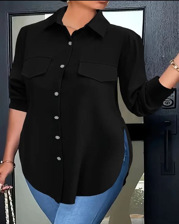 CURVE+ Curved Hem Blouse