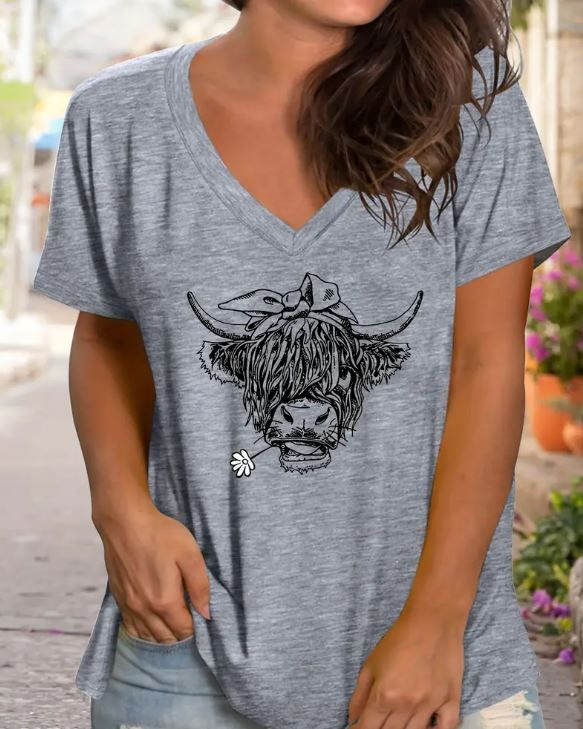 CURVE+ Animal Print Cow T-Shirt