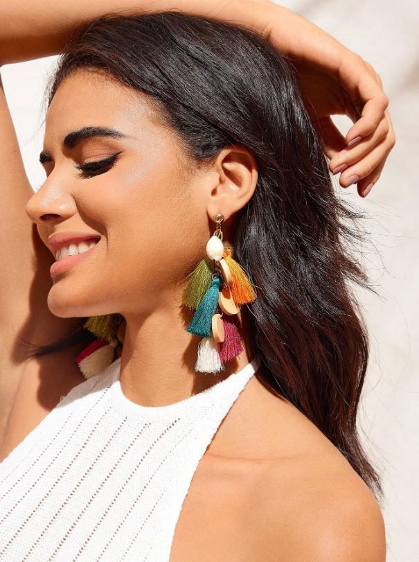 Travachic 1pair Tassel Earrings