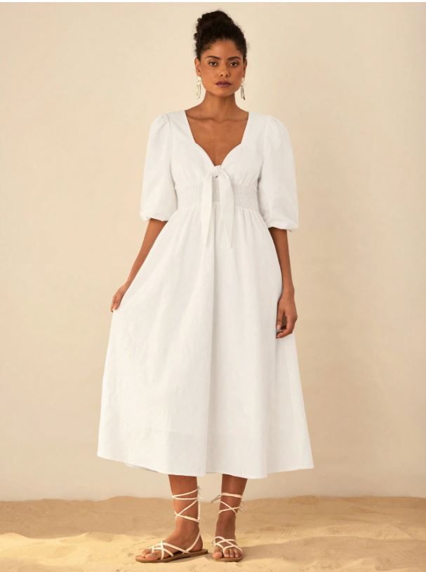 Travachic White Long Dress