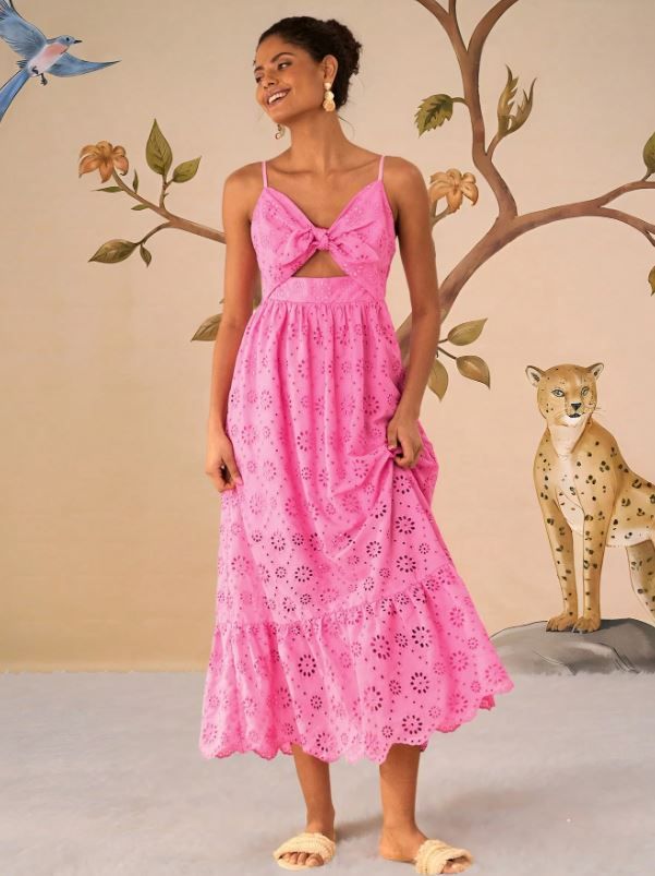 Travachic Spaghetti Strap Hollow-Out Casual Maxi Dress
