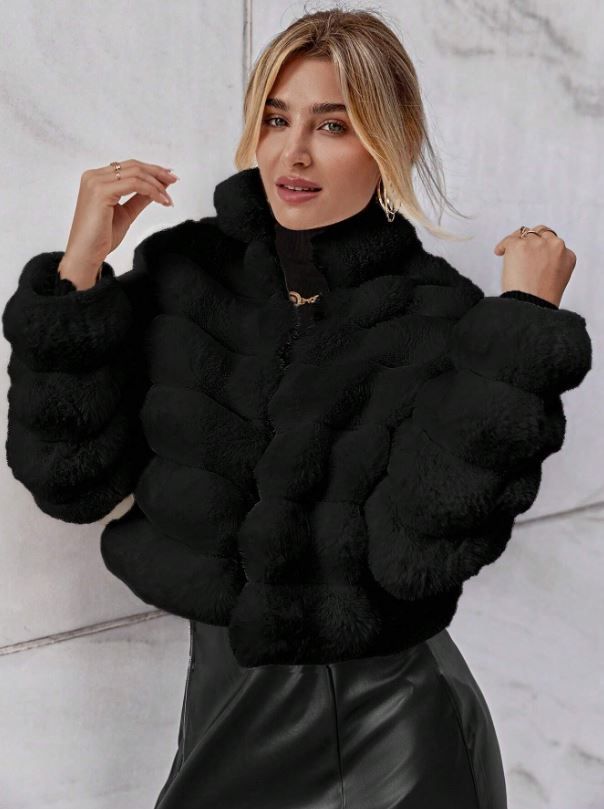 Firerie Crop Fuzzy Coat