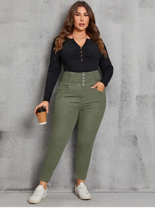 Privé High Waist Skinny Solid Color  Jeans