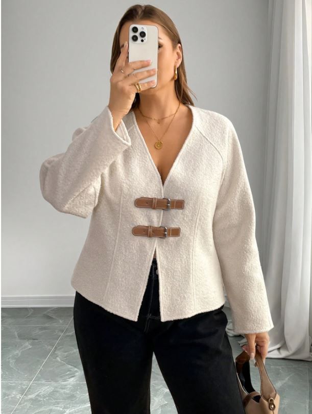 Firerie Long Sleeve V-Neck Coat Jacket