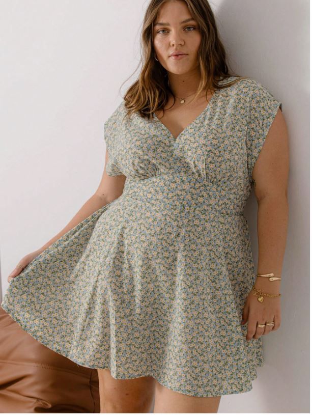 Aralina CURVE Floral V Neck Mini Dress