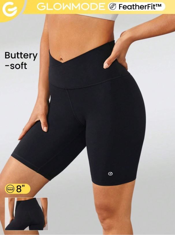 GLOWMODE 8&quot; FeatherFit™ Crossover Biker Shorts
