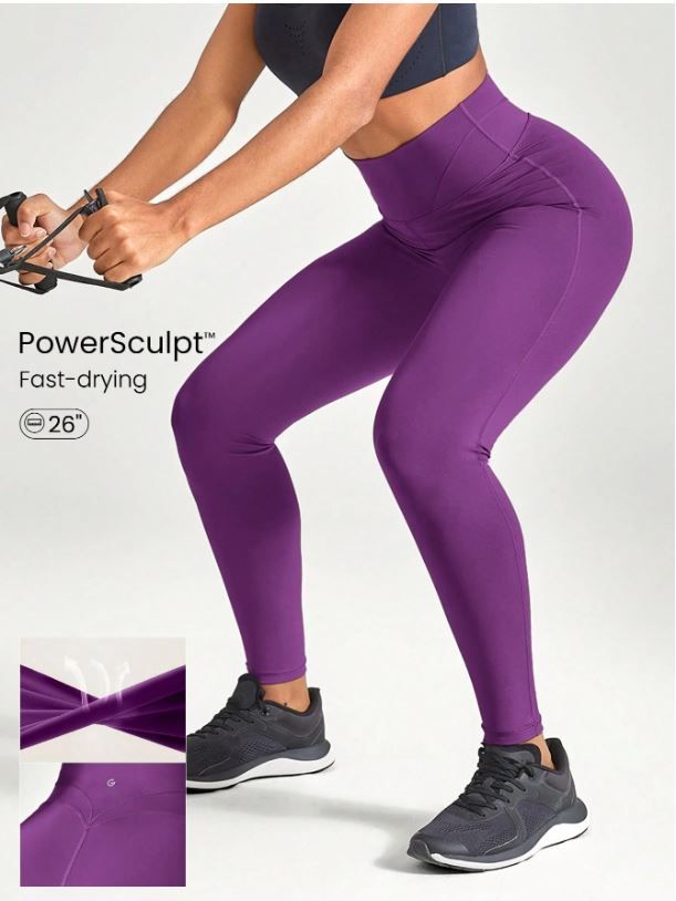 GLOWMODE 26&quot; Powersculpt Training Leggings Medium Impact Training Workout Quick Dry Moisture Wicking Cool Feeling