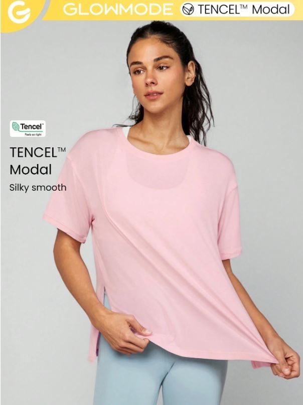 GLOWMODE Tencel Modal Oversized Everymode Tee Daily Casual Summer Compression Shirt