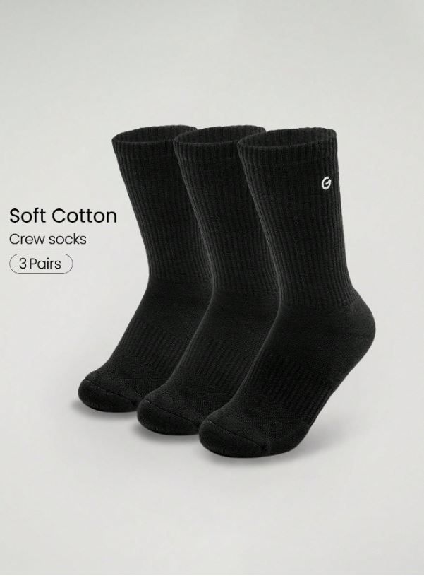 GLOWMODE 3 Pairs Socks Soft Ventilated Mesh