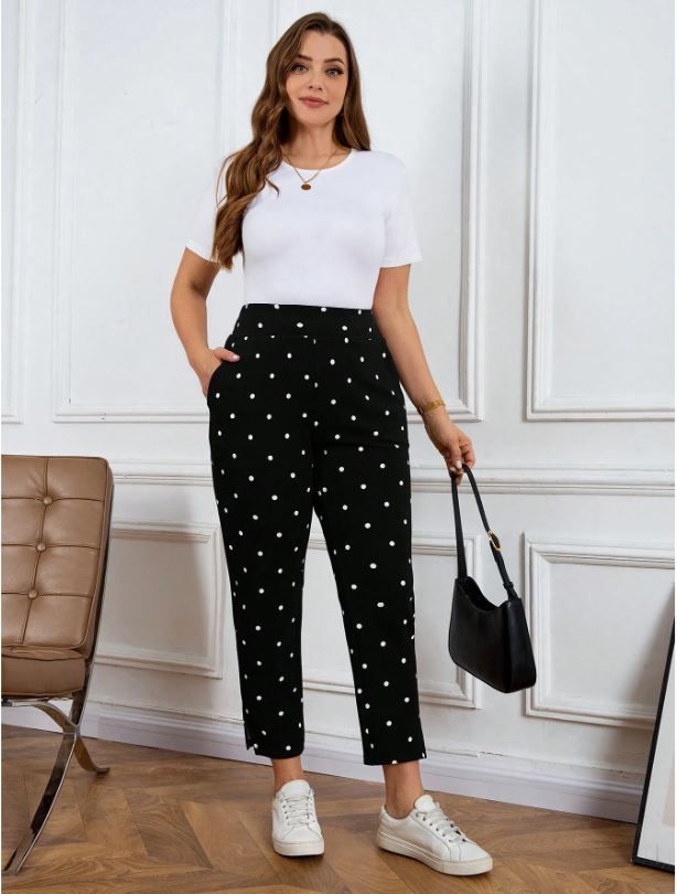 LUNE Plus Size Polka Dot Pants