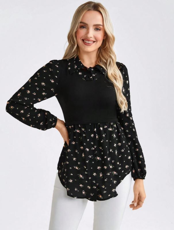 Wildara 2-In-1 Knitted Vest Patchwork Shirt