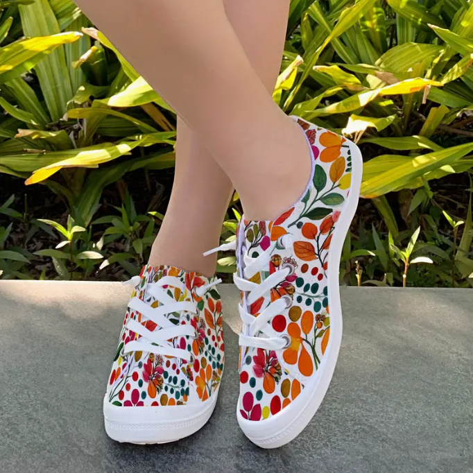 Leaf Print Sneakers