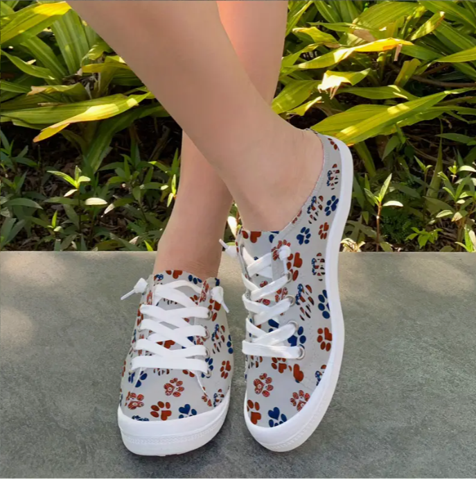 Paw Print Slip On Sneakers