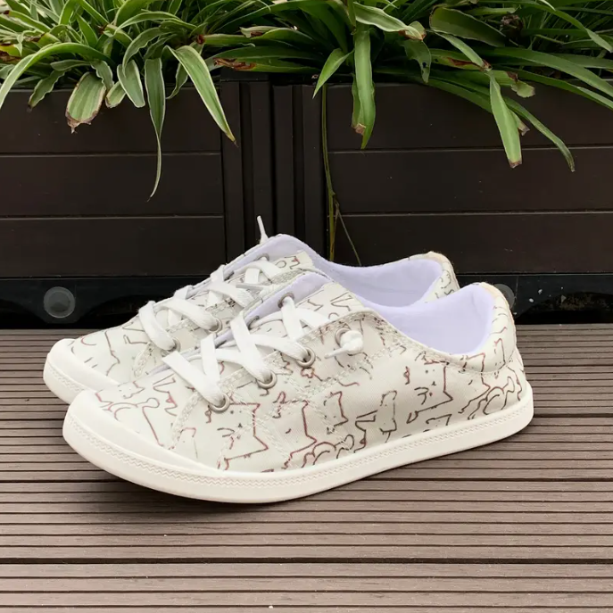 Cat Outline Slip On Sneakers