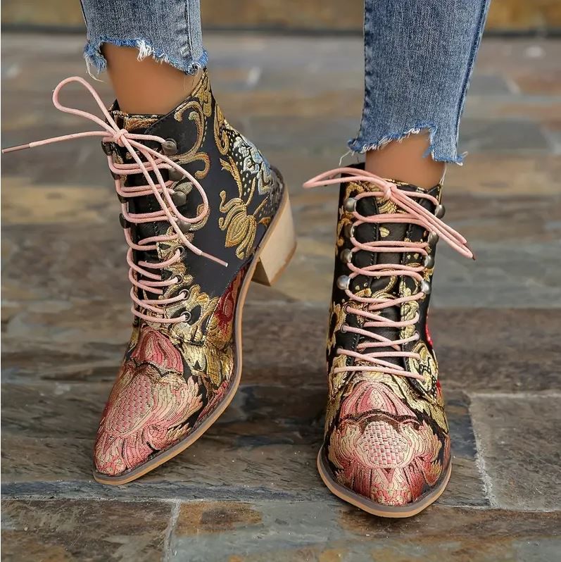 Vintage Floral Boots