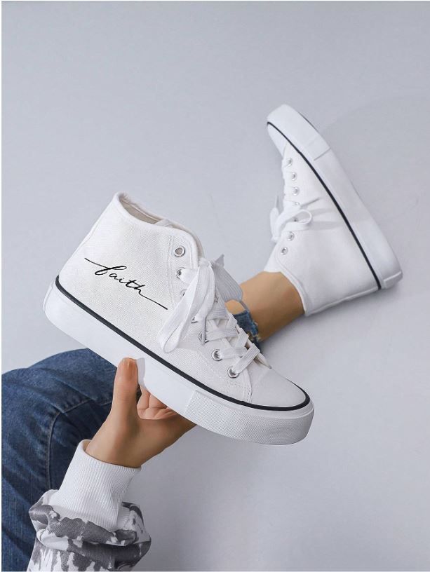Unisex Faith High-Top Canvas Shoes