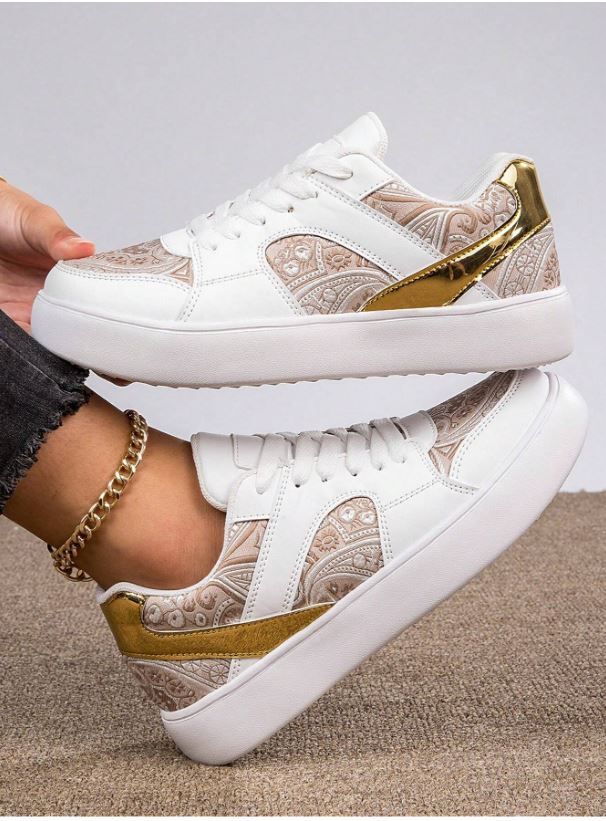 Flower Pattern Casual Sneakers