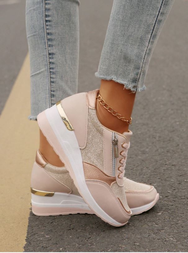 Lightweight Gold Detail Sneakers