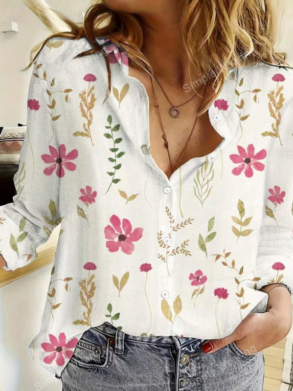 Floral Print Long Sleeve Blouse