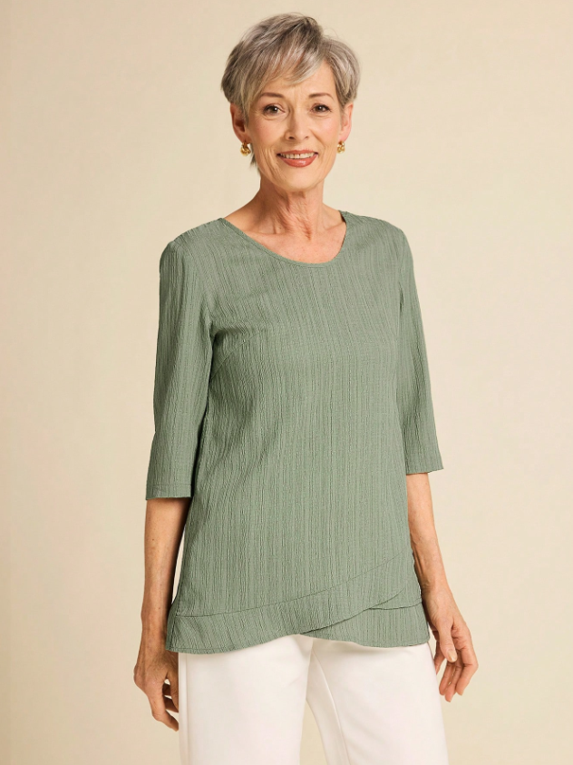 MIASPIRE Green Textured Blouse
