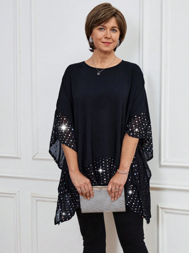 MIASPIRE Crystal Embellished Blouse