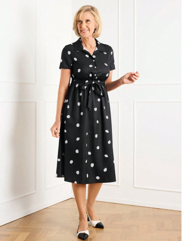 MIASPIRE Polka Dot Midi Dress