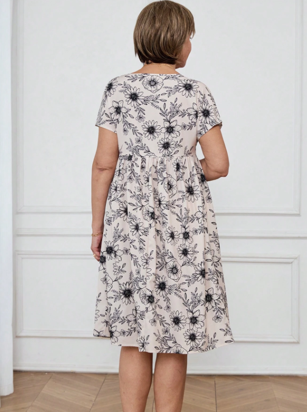 MIASPIRE Flower Print Dress