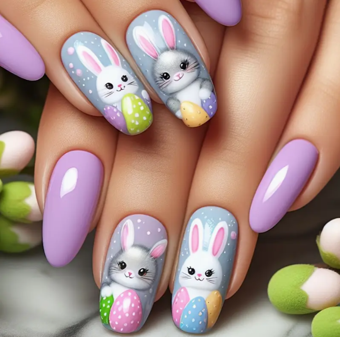 24pcs Easter Bunny Press-On Nails Set